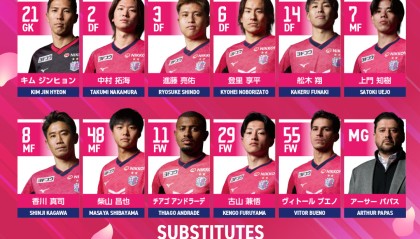 乐鱼网站-大阪樱花vs横滨FC首发：36岁香川真司领衔！所罗门、山根永远在列