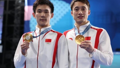杨昊练俊杰奥运首秀夺金 无愧男双10米台最强组合